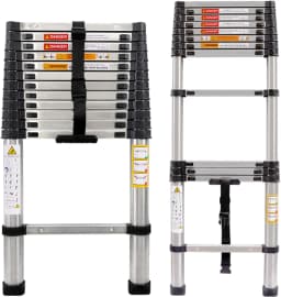 EFAN 12.5ft Telescopic Ladder Steps 3.8M Multi-Purpose Aluminium DIY Extendable Ladder Extension Extend Portable Ladder EN131