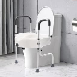 Durable 3-in-1 Tub Handrail, Toilet Booster, and Seat, Adjustable Height for Safety and Comfort