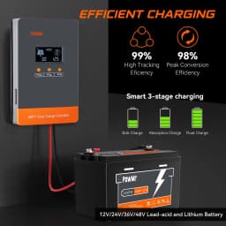 PowMr 100A Solar Charge Controller MPPT Intelligent Regulator for 12V 24V 36V 48V Solar Battery Bank 160V Panel Can parall 12PC