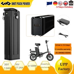 Ebike Battery Silver Fish 36V 17.5AH 13Ah Lithium 18650 Pack for Electric Bicycle 200W 350W 500W Hub Motor Kit 5-7 days