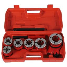 Durable Manual Threading Machine Kit with 6 Dies, Extended Handle, Anti-Rust Alloy Steel, Easy Installation & Cleaning, Ideal