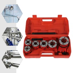 Durable Manual Threading Machine Kit with 6 Dies, Extended Handle, Anti-Rust Alloy Steel, Easy Installation & Cleaning, Ideal