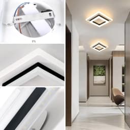 LED Ceiling Light, 24W Modern Ceiling Lamp for Bedroom Hallway Office Kitchen Living Room Warm White 3000K [Energy Class E]