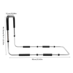Bed Rail, Adjustable Stability Grab Bar Assist Railing Bed Support Bar Handicap Mobility with Fixing Strap for Elderly Seniors