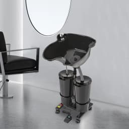 Portable Shampoo Basin Adjustable 1.05-1.4m Height, 2x10L Buckets, EU Plug for Salon/Home Hair Washing Comfort