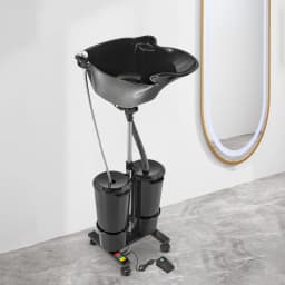 Portable Shampoo Basin Adjustable 1.05-1.4m Height, 2x10L Buckets, EU Plug for Salon/Home Hair Washing Comfort