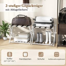 Foldable Suitcase Stand, Luggage Rack with 2-Tier Design, Luggage Stand Metal Luggage Rack for Bedroom,Guest Room,Hotel