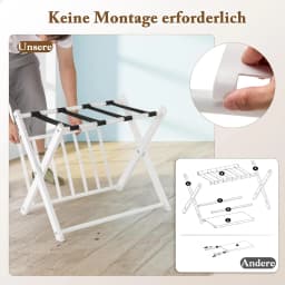 Foldable Suitcase Stand, Luggage Rack with 2-Tier Design, Luggage Stand Metal Luggage Rack for Bedroom,Guest Room,Hotel