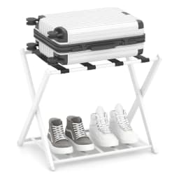 Foldable Suitcase Stand, Luggage Rack with 2-Tier Design, Luggage Stand Metal Luggage Rack for Bedroom,Guest Room,Hotel