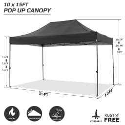 3x4.5m Folding Gazebo Waterproof Winterproof With 4 Side Wall Party Tent Garden Gazebo Outdoor Foldable UV Protect Tent Awning