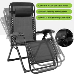Technical fabrics Zero Gravity Chair Water Proof Recliner Lounge Chair Loading 160kg Indoor / Outdoor, Reclining Camping Chair