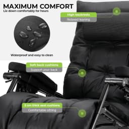 Technical fabrics Zero Gravity Chair Water Proof Recliner Lounge Chair Loading 160kg Indoor / Outdoor, Reclining Camping Chair