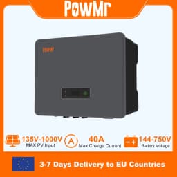 VDE PowMr 12KW 20KW 3 Phase Inverter 48V 220V Hybrid Solar Inverter On Grid Dual MPPT Trackers IP65 Waterproof with BMS WIFI