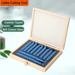 10Pcs Carbide Turning Tool Lathe Tool Lathe Tools Carbide Tipped Welding Milling Cutting Turning Tool Set Grooving Tool 10*10mm
