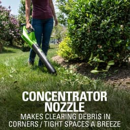 Greenworks 24V Leaf Blower Brushless Motor 110 MPH / 450 CFM / 125+ Compatible Tools Axial Cordless Blower with 4Ah Battery