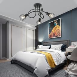 Industrial 3-Light Black Aluminum Ceiling Lamp Cage Design Indoor Lighting for Kitchen Hall Bedroom Living Room
