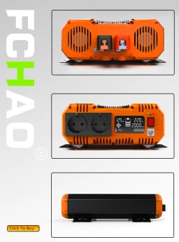 Fchao 6000W Pure Sine Wave Inverter 24V to 220V | Eu Plug | Lcd Display & Remote Control | For Home, Rv, Camping, Off-Grid Use