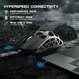 ATTACK SHARK R3 8KHz Magnesium Alloy Mouse, PixArt PAW3395 Sensor, up to 26000 DPI, 2.4G/BT/Wired, 46g superlight, for PC/Mac
