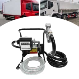 550W Electric Meter Pump Oil Transfer Pump Electric Self-Priming Fuel Oil Auto Refueling Automatic Diesel Transfer Pump Black