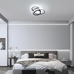 Black 30W Ceiling Light , 6500K Cool White LED Ceiling Lamp for Balcony, Hallway, Bedroom, Living Room and Dining Room