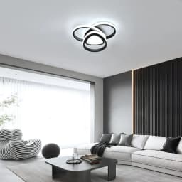 Black 30W Ceiling Light , 6500K Cool White LED Ceiling Lamp for Balcony, Hallway, Bedroom, Living Room and Dining Room
