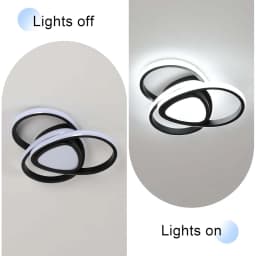 Black 30W Ceiling Light , 6500K Cool White LED Ceiling Lamp for Balcony, Hallway, Bedroom, Living Room and Dining Room