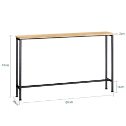 SoBuy FSB19-L-E Vintage Consoles table Metal Hallway table Deco table Sideboard side table table BHT Approx 120x81x20cm Natural & Black