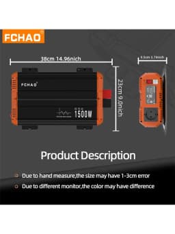 3000W Pure Sine Wave Power Inverter with Remote Control | Dc 12V to Ac 220V/230V 50Hz | 1500W Continuous | For Home, Car, Rv, Office