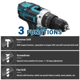 25+3 Torque Setting Electric Impact Screwdriver Set 2 Gear Speed Multifunctional Cordless Electrical Drill Tool With 2Batteries