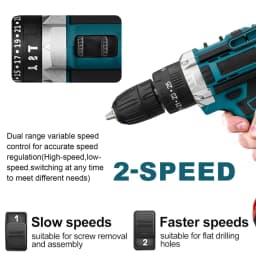 25+3 Torque Setting Electric Impact Screwdriver Set 2 Gear Speed Multifunctional Cordless Electrical Drill Tool With 2Batteries