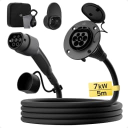 dé Type 2 Extension Cable 7kW 32A for Wallbox Charging Station Compatible with All Type 2 Charging Plugs 5m 10m 15m Cable Black