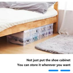 Pack of 20 Transparent Shoe Box Foldable Shoe Boxes Organiser Stackable Shoe Storage Plastic Shoes Storage Box