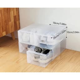 Pack of 20 Transparent Shoe Box Foldable Shoe Boxes Organiser Stackable Shoe Storage Plastic Shoes Storage Box