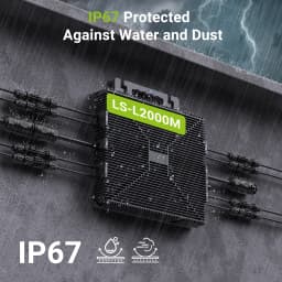 2000W Micro Inverter with 4 Mppt, Wi-Fi, Ip67 for 280W-650W Solar Modules – 96% Efficiency, for Home & Balcony Use, 5m Ac Cable