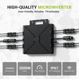2000W Micro Inverter with 4 Mppt, Wi-Fi, Ip67 for 280W-650W Solar Modules – 96% Efficiency, for Home & Balcony Use, 5m Ac Cable