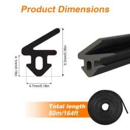 Weather Door Seal Strip, V-type 50m Soundproof Heavy Duty Door Weather Stripping