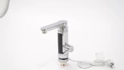 Electric water faucet, instant hot water faucet, electric water faucet with digital, adjustable temperature faucet, silver