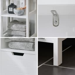 Sobuy Bzr123-W Tall Cabinet with Pull-Out Laundry Bag Bathroom Cabinet Bath Cabinet Narrow Laundry Cabinet Bathroom Shelf