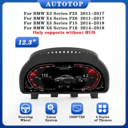 AUTOTOP 12.3"1920*720P LCD Digital Dash Aftermarket Digital Gauge Cluster For X3 F25/X4 F26 X5 F15/X6 F16 NBT EVO Without HUD