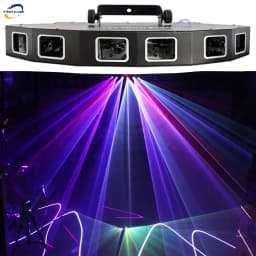 Fan-Shaped Six-Hole Laser Light RGB Full-Color Laser Scanning Projector DMX512 Stage Effect DJ Disco Dance Floor Bar Party Light