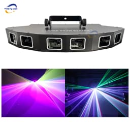 Fan-Shaped Six-Hole Laser Light RGB Full-Color Laser Scanning Projector DMX512 Stage Effect DJ Disco Dance Floor Bar Party Light