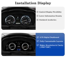 AUTOTOP 12.3" 1920*720 Digital Gauge Instrument Panel for Toyota Prado 2018-2022 Speedometer Cluster Linux LCD Dashboard
