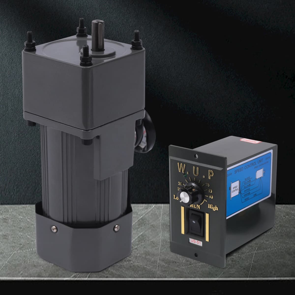 220V Gear Adjustable Motor 90W High Torque, Speed Regulation, 20K Ratio Industrial Power Reducer for Machinery