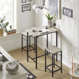 Sobuy Ogt10 Bar Table Set 3-Piece Bistro Table with 2 Chairs Dining Table Seating Group