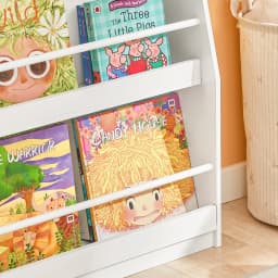 Sobuy Kmb45-W Kids' Shelf Bookcase Children's Bookshelf Wall Shelf Storage Rack with 3 Shelves for Books and Decor