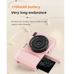 64MP Digital Camera, Selfie Camera with Dual Cameras, 1700mAh Battery, 18X Zoom and Wide-angle Macro, 5K Video for Child
