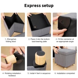 Storage Foot Stool Foldable Bench Seat Stool Footchair Removable Lid Upholstered Seat 76*38*38cm/38*38*32cm