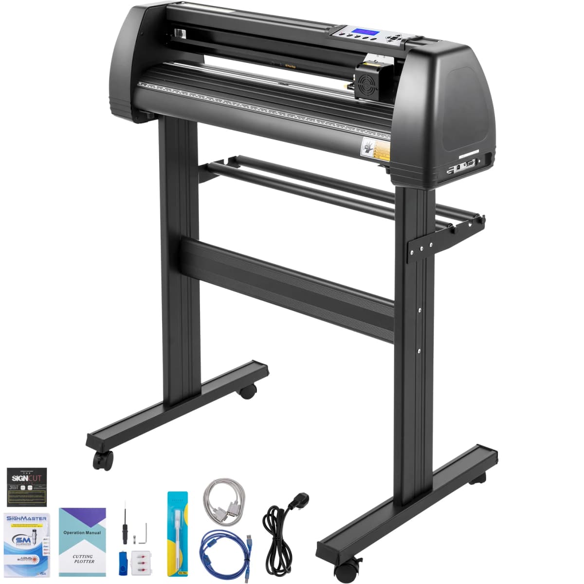 SucceBuy Vinyl Cutter Machine 34in / 870mm LED Plotter Printer Precise Manual Positioning Softwares Support MAC Windows Systems