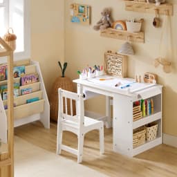 SoBuy KMB60 2 PCs kids table and chair set with stickers DIY kids desk with 3 pen holders