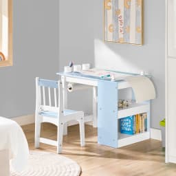 SoBuy KMB60 2 PCs kids table and chair set with stickers DIY kids desk with 3 pen holders